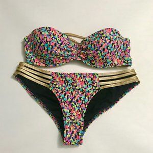 Victoria's Secret Confetti Bandeau Bikini Set